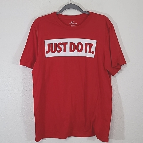 NIKE The Nike Tee Men's Just Do It Red, size Large - Picture 1 of 4